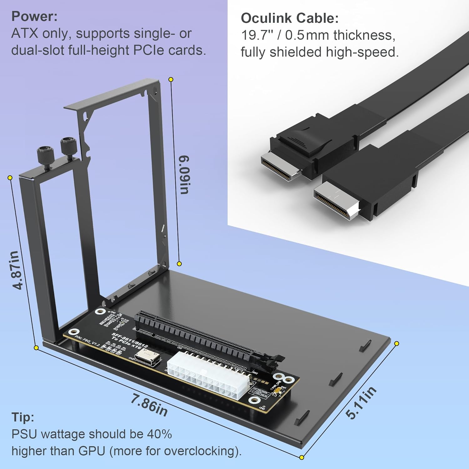 PCIe 4.0 X4 64Gbps EGPU Dock w - огляд і ціна Oculink Gpu Dock Station