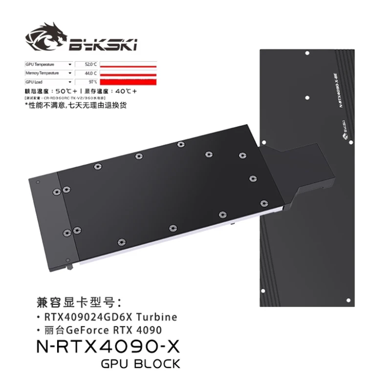 Bykski N-RTX4090-X GPU Water B - огляд і ціна Rtx 4090 Water Block Full Cover